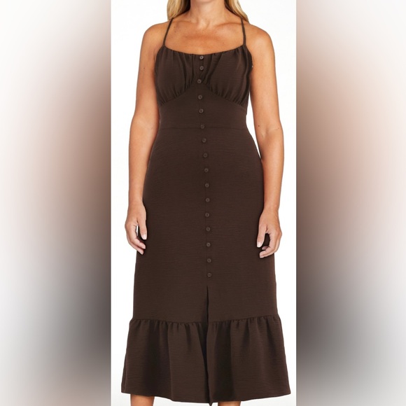 Summer Midi Dress | Chocolate | Sz M | NWT - Picture 9 of 16